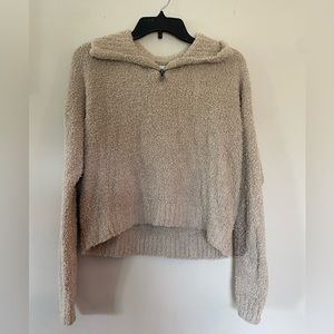 Hollister Quarter Zip Cropped Sherpa Size M